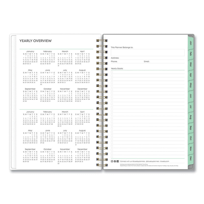 Blue Sky® Sophie Frosted Weekly/Monthly Planner, Floral Artwork, 8 x 5, Multicolor Cover, 12-Month (Jan to Dec): 2025 (BLS140088)