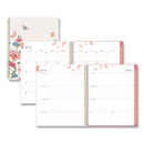 Blue Sky® Fly By Frosted Weekly/Monthly Planner, Butterflies Artwork, 11 x 8.5, Blush/Pink Cover, 12-Month (Jan to Dec): 2025 (BLS140195)