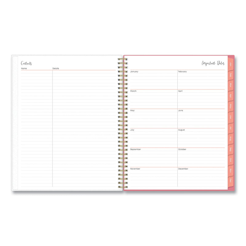 Blue Sky® Fly By Frosted Weekly/Monthly Planner, Butterflies Artwork, 11 x 8.5, Blush/Pink Cover, 12-Month (Jan to Dec): 2025 (BLS140195)