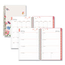 Blue Sky® Fly By Frosted Weekly/Monthly Planner, Butterflies Artwork, 8 x 5, Blush/Pink Cover, 12-Month (Jan to Dec): 2025 (BLS140196)