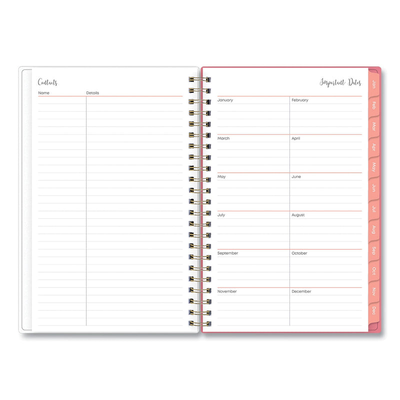 Blue Sky® Fly By Frosted Weekly/Monthly Planner, Butterflies Artwork, 8 x 5, Blush/Pink Cover, 12-Month (Jan to Dec): 2025 (BLS140196)