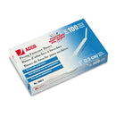 ACCO Premium Two-Piece Paper Fasteners, 1" Capacity, 2.75" Center to Center, Silver, 100/Box (ACC70013)