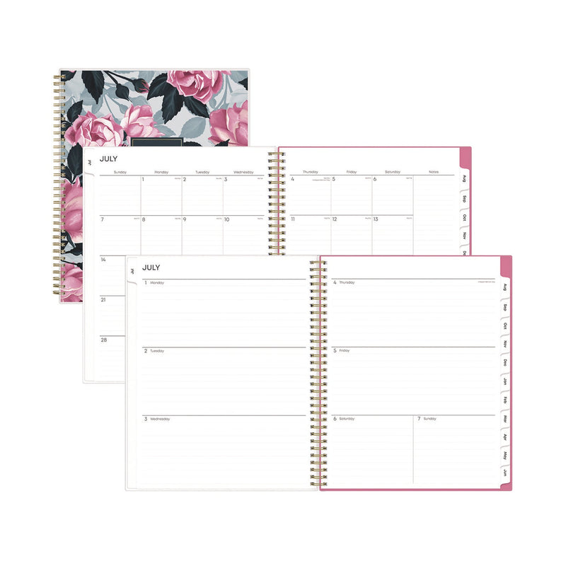 Blue Sky® Roosevelt Pink Academic Weekly/Monthly Planner, Floral Artwork, 11" x 8.5", Pink/Gray Cover, 12-Month (July-June): 2024-2025 (BLS128691)
