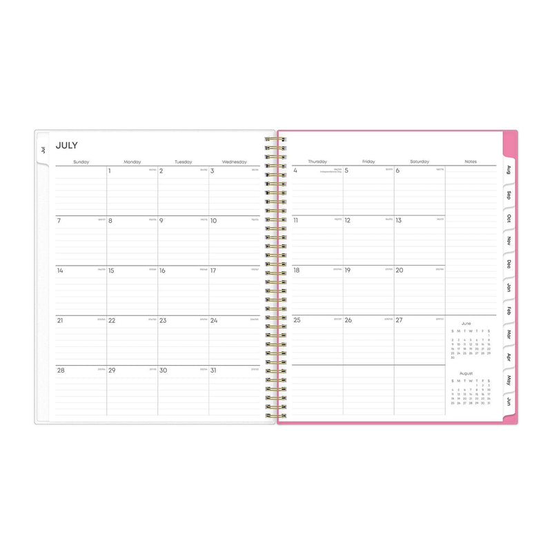 Blue Sky® Roosevelt Pink Academic Weekly/Monthly Planner, Floral Artwork, 11" x 8.5", Pink/Gray Cover, 12-Month (July-June): 2024-2025 (BLS128691)