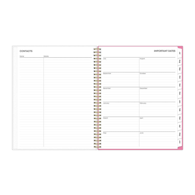 Blue Sky® Roosevelt Pink Academic Weekly/Monthly Planner, Floral Artwork, 11" x 8.5", Pink/Gray Cover, 12-Month (July-June): 2024-2025 (BLS128691)