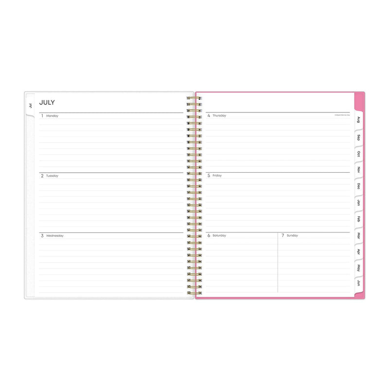 Blue Sky® Roosevelt Pink Academic Weekly/Monthly Planner, Floral Artwork, 11" x 8.5", Pink/Gray Cover, 12-Month (July-June): 2024-2025 (BLS128691)