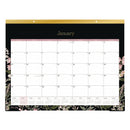 Blue Sky® Neveah Monthly Desk Pad Calendar, Floral Artwork, 22" x 17", White/Black/Pink Sheets, Gold Headband, 12-Month (Jan-Dec): 2025 (BLS148629)