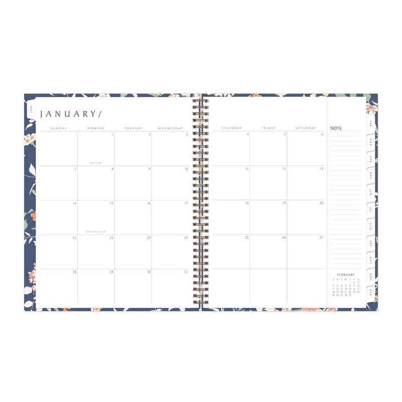 Blue Sky® One Tree Planted Effie Weekly/Monthly Planner, Floral Artwork, 11" x 8.5", Blue/Peach/Green Cover, 12-Month (Jan-Dec): 2025 (BLS138325)