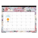 Blue Sky® Tula Monthly Desk Pad Calendar, Floral Artwork, 22" x 17", White/Purple/Pink Sheets, Black Headband, 12-Month (Jan-Dec): 2025 (BLS144086)