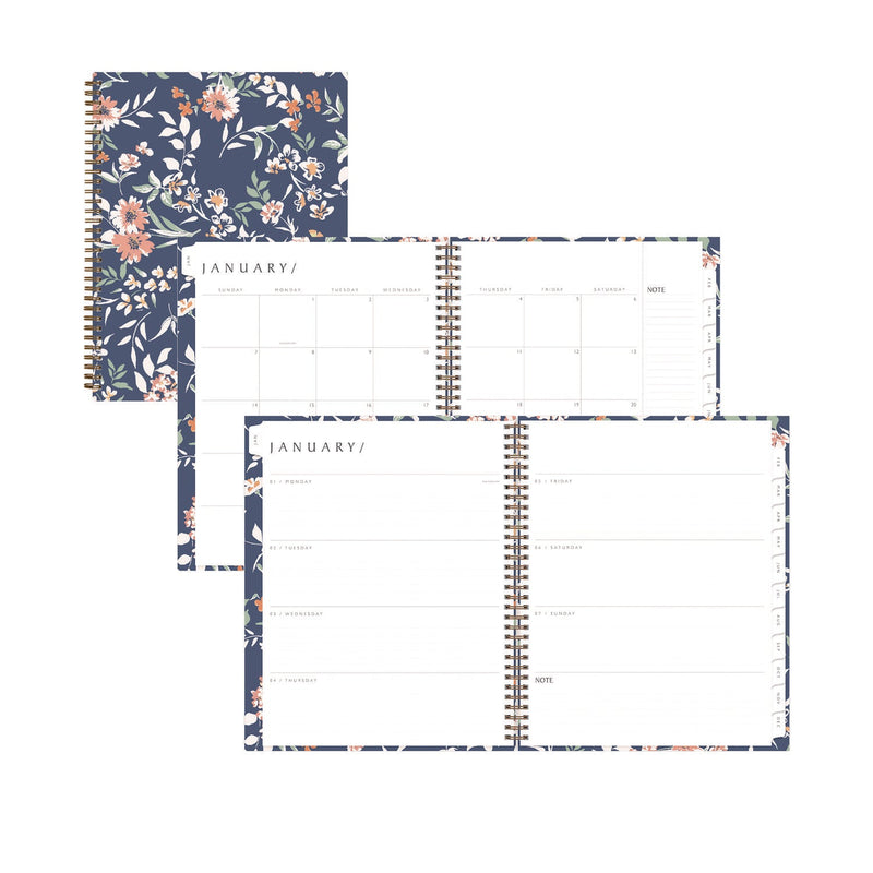 Blue Sky® One Tree Planted Effie Weekly/Monthly Planner, Floral Artwork, 11" x 8.5", Blue/Peach/Green Cover, 12-Month (Jan-Dec): 2025 (BLS138325)
