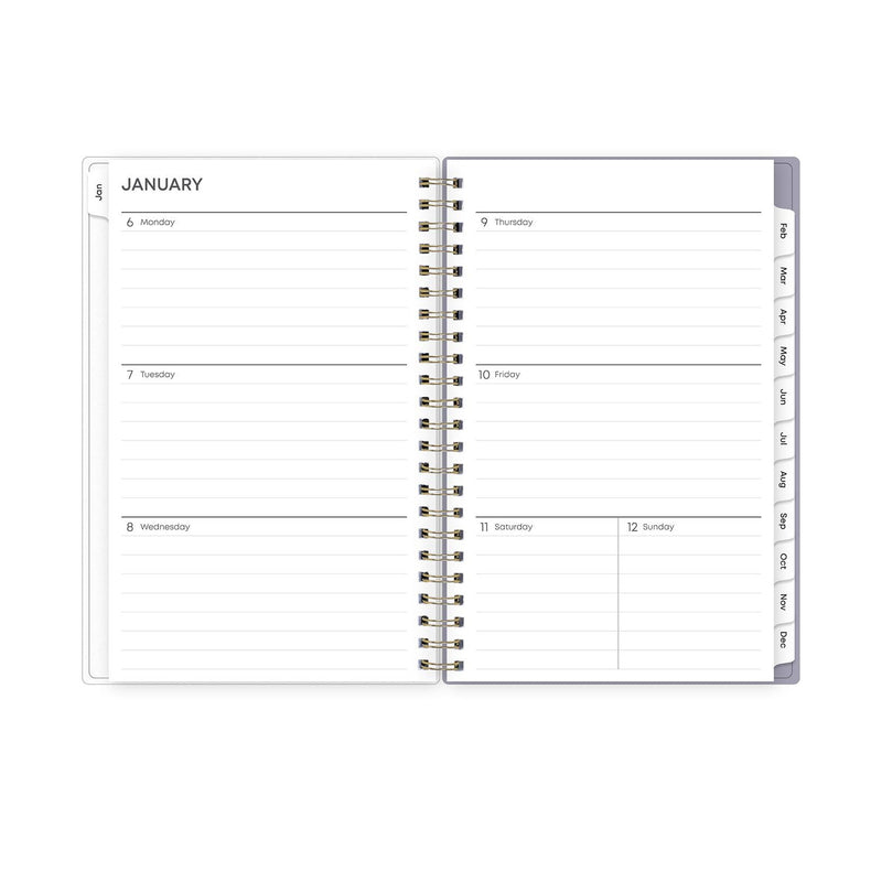 Blue Sky® Tula Weekly/Monthly Planner, Floral Artwork, 8" x 5", Purple/Pink/White Cover, 12-Month (Jan to Dec): 2025 (BLS143974)