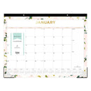 Blue Sky® Day Designer Coming Up Roses Monthly Desk Pad Calendar, Floral Artwork, 22 x 17, Cream/Blush Sheets, 12-Month (Jan-Dec): 2025 (BLS138198)