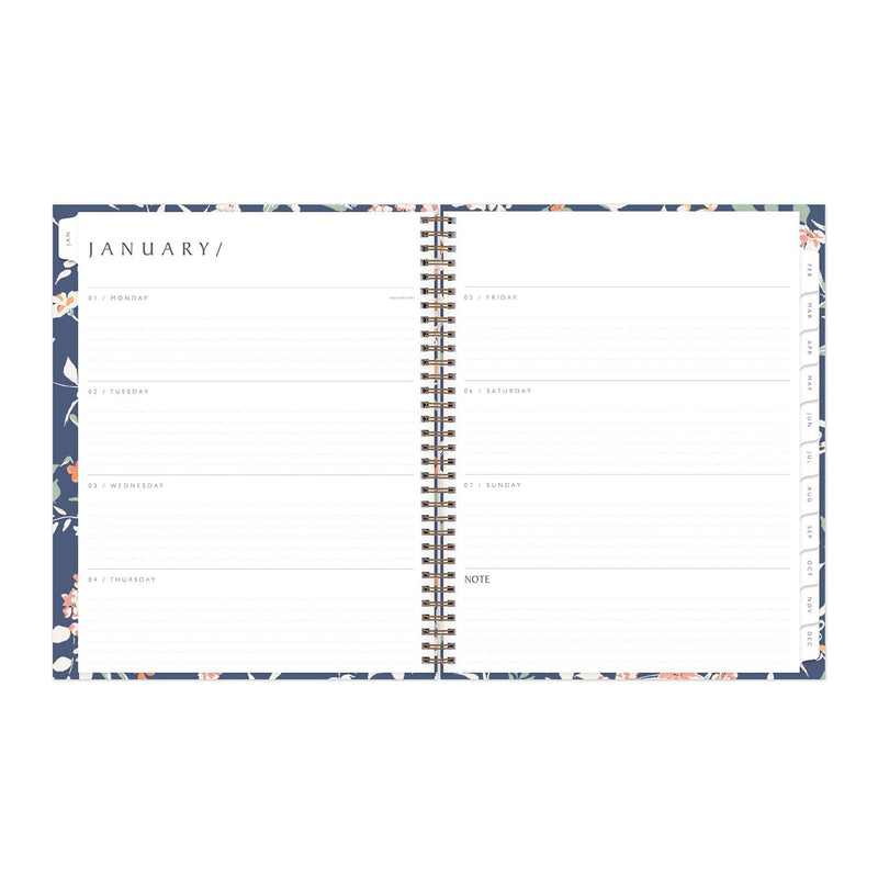 Blue Sky® One Tree Planted Effie Weekly/Monthly Planner, Floral Artwork, 11" x 8.5", Blue/Peach/Green Cover, 12-Month (Jan-Dec): 2025 (BLS138325)