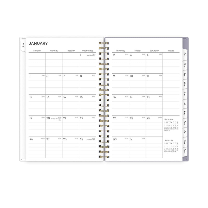 Blue Sky® Tula Weekly/Monthly Planner, Floral Artwork, 8" x 5", Purple/Pink/White Cover, 12-Month (Jan to Dec): 2025 (BLS143974)