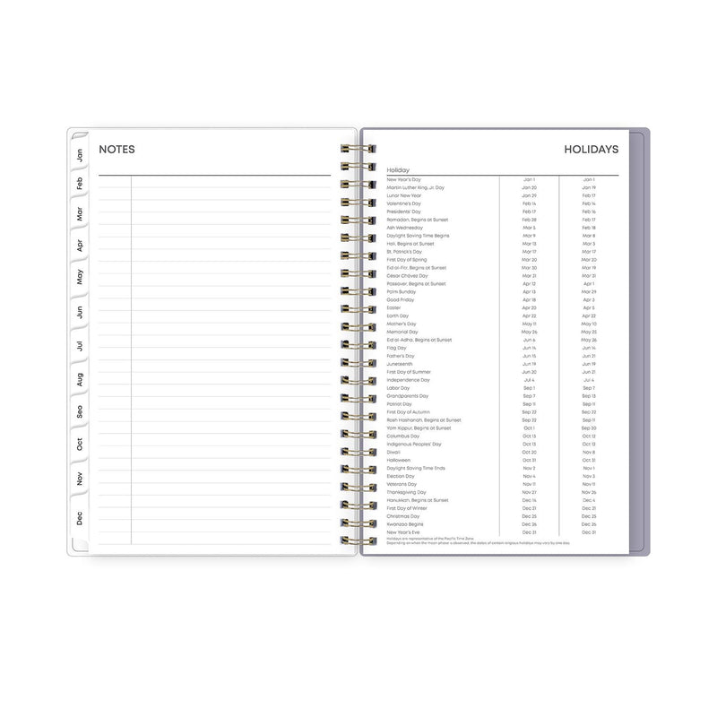 Blue Sky® Tula Weekly/Monthly Planner, Floral Artwork, 8" x 5", Purple/Pink/White Cover, 12-Month (Jan to Dec): 2025 (BLS143974)