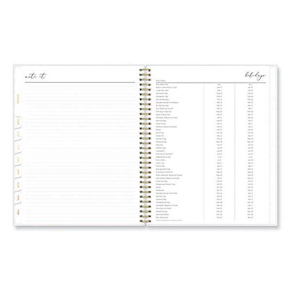 Blue Sky® Life Note-It Leah Weekly/Monthly Notes Planner, Floral Artwork, 11 x 8.5, Gray/Pink/White Cover, 12-Month (Jan to Dec): 2025 (BLS139479)