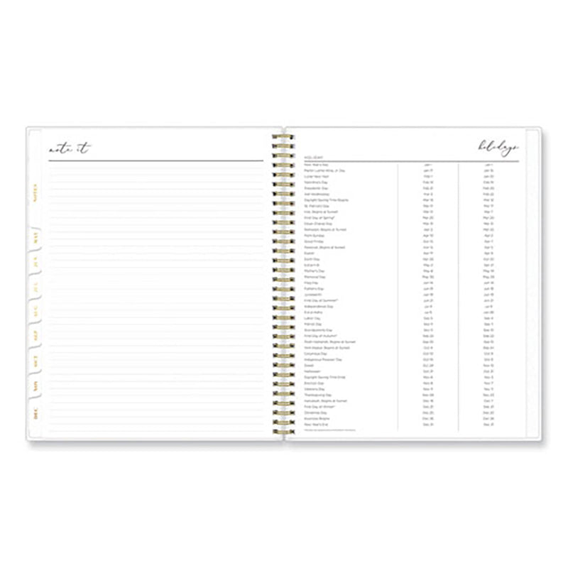 Blue Sky® Life Note-It Leah Weekly/Monthly Notes Planner, Floral Artwork, 11 x 8.5, Gray/Pink/White Cover, 12-Month (Jan to Dec): 2025 (BLS139479)