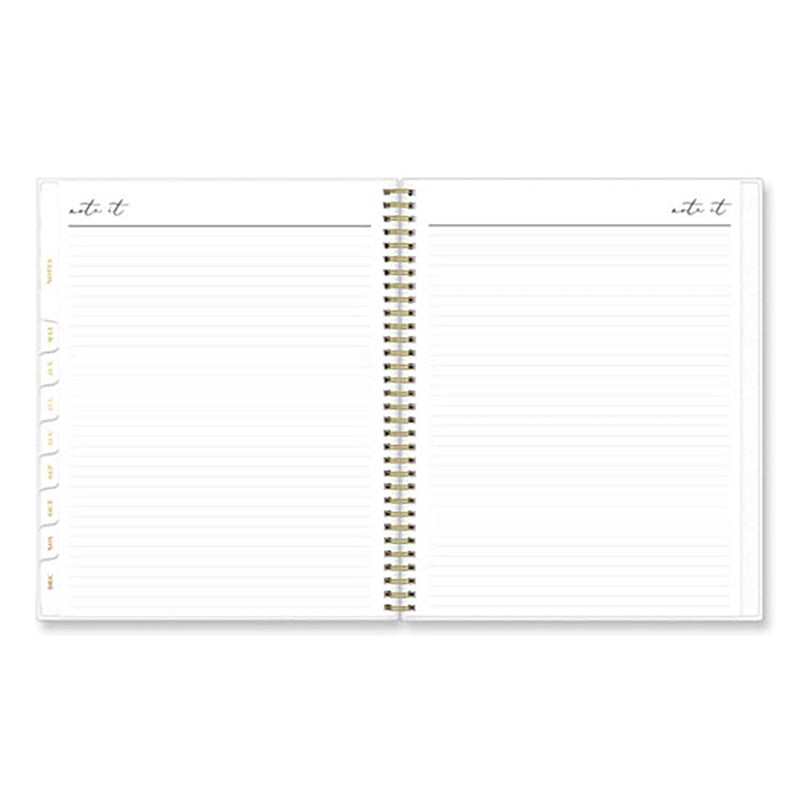 Blue Sky® Life Note-It Leah Weekly/Monthly Notes Planner, Floral Artwork, 11 x 8.5, Gray/Pink/White Cover, 12-Month (Jan to Dec): 2025 (BLS139479)