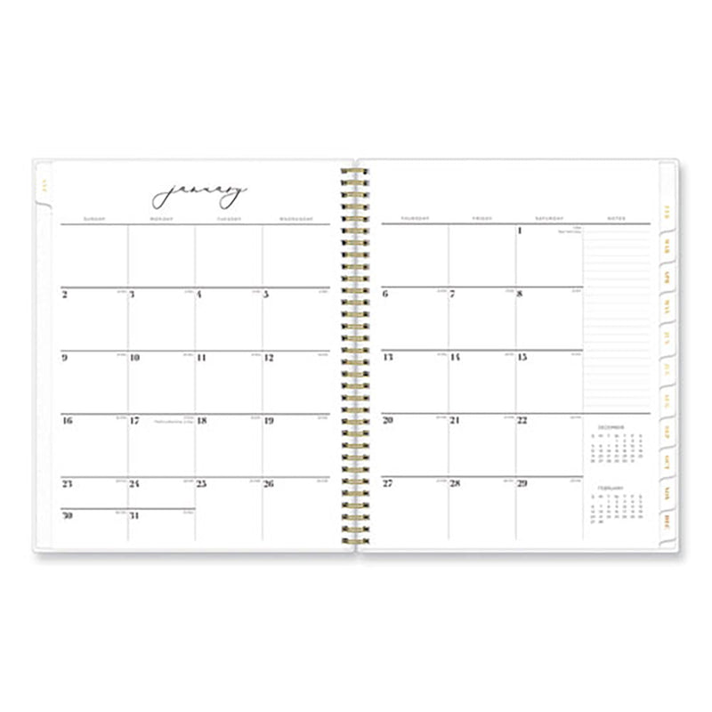 Blue Sky® Life Note-It Leah Weekly/Monthly Notes Planner, Floral Artwork, 11 x 8.5, Gray/Pink/White Cover, 12-Month (Jan to Dec): 2025 (BLS139479)