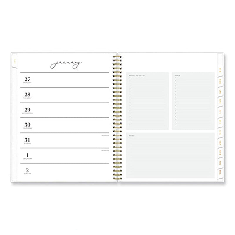 Blue Sky® Life Note-It Leah Weekly/Monthly Notes Planner, Floral Artwork, 11 x 8.5, Gray/Pink/White Cover, 12-Month (Jan to Dec): 2025 (BLS139479)