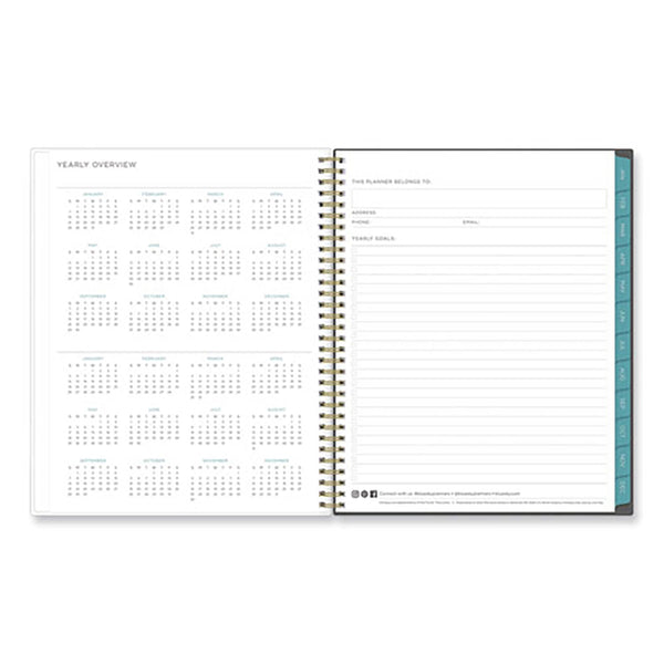 Blue Sky® Kelly Ventura Midnight Garden Weekly/Monthly Planner, Floral Artwork, 11 x 8.5, Multicolor Cover, 12-Month (Jan to Dec): 2025 (BLS140944)