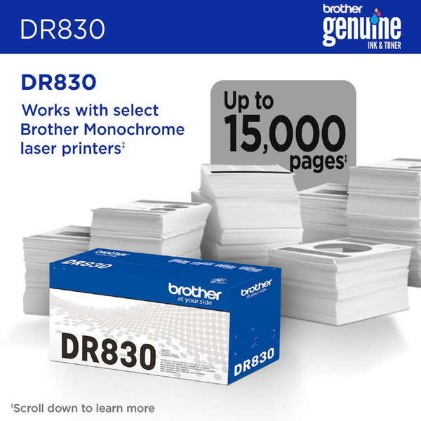 Brother DR830 Drum Unit, 15,000 Page-Yield (BRTDR830)