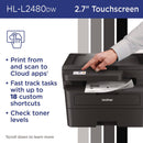 Brother Wireless HL-L2480DW Compact Monochrome Multi-Function Laser Printer, Copy/Print/Scan (BRTHLL2480DW)