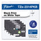 Brother TZe Series Standard Adhesive Laminated Labeling Tape, 0.5", Black on White, 4/Pack (BRTTZE2314PKB)