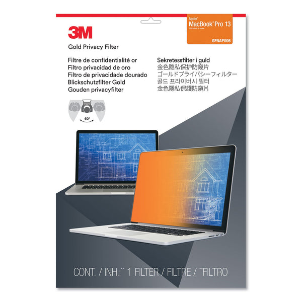 3M™ Gold Frameless Privacy Filter for 13.3" Widescreen Touch MacBook Pro, 16:10 Aspect Ratio (MMMGFNAP006)