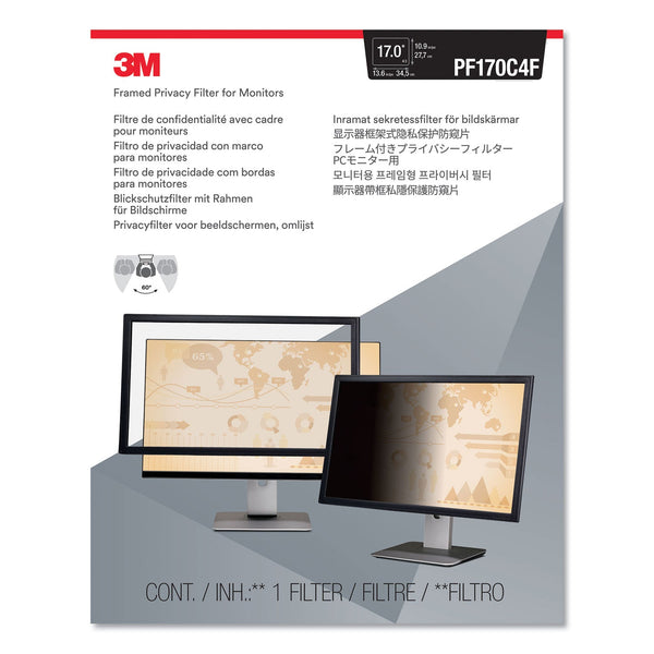 3M™ Framed Desktop Monitor Privacy Filter for 15"-17" LCD/CRT (MMMPF170C4F)