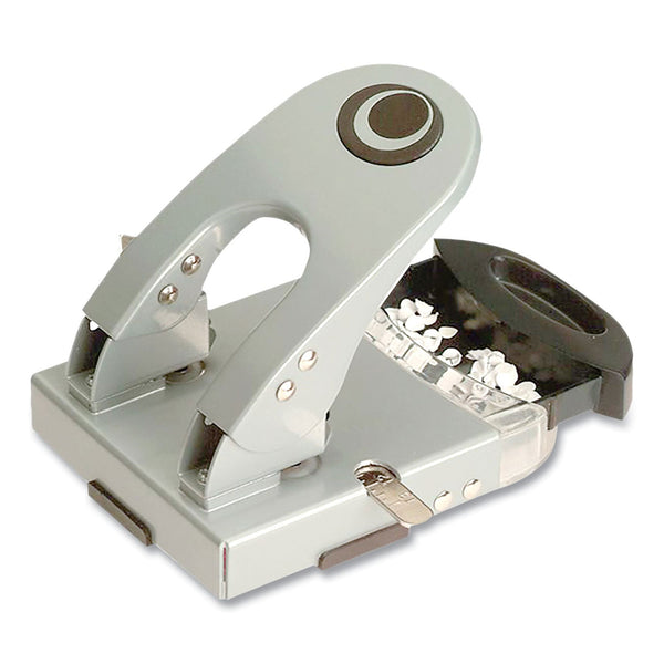 Officemate 50-Sheet Deluxe Two-Hole Punch, 1/4" Holes, Gray/Blue (OIC90101)