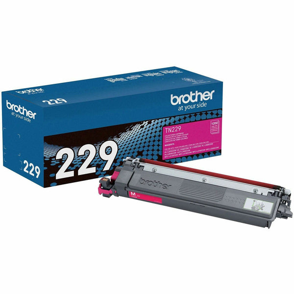 Brother Genuine TN229M Standard Yield Magenta Toner Cartridge, Laser, Magenta, Standard Yield, 1,200 Pages (BRTTN229M)