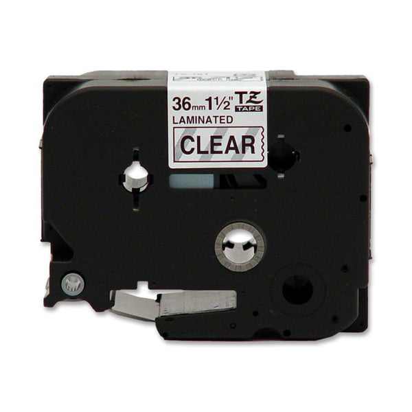 Brother TZ Tape Cartridge, TZ Standard Laminated Tape, Black on Clear, 1 1/2&quot;W (BRTTZ161)