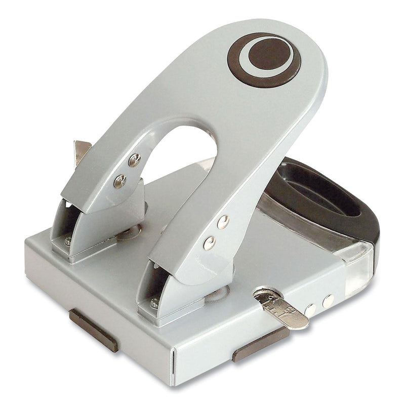 Officemate 50-Sheet Deluxe Two-Hole Punch, 1/4" Holes, Gray/Blue (OIC90101)