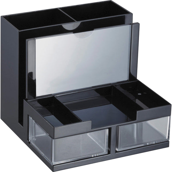 Officemate Desk Organizer, 9 Comp, Black/Clear (OIC23112)