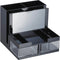 Officemate Desk Organizer, 9 Comp, Black/Clear (OIC23112)