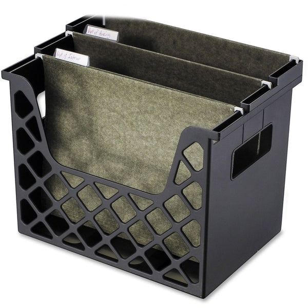 Officemate Recycled Plastic Desktop File Organizer - 10.8", x 13.3" x 8.6" Depth - Desktop - Compact, Portable - 30% - Black - 1 Each (OIC26162EA)