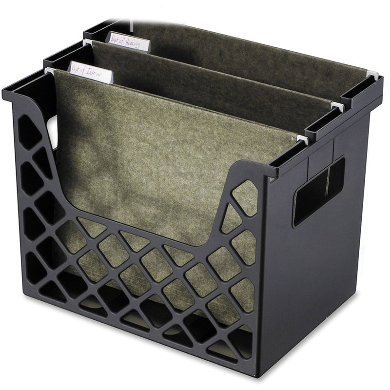 Officemate Recycled Plastic Desktop File Organizer - 10.8", x 13.3" x 8.6" Depth - Desktop - Compact, Portable - 30% - Black - 1 Each (OIC26162EA)